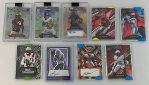 lot 192 image: Misc. Football Cards Including Autographed, 12 Malik Cunningham And More (All In protective Cases)
