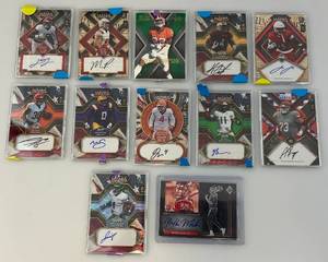 lot 200 image: Misc. Autographed Football Cards (In Protective Sleeves)