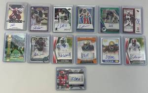lot 203 image: Misc. Autographed Football Cards (In Protective Sleeves)