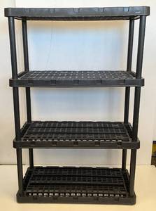lot 221 image: Collapsible Black Plastic Storage Shelf 35 34 L  x 55 12 H x 18 W