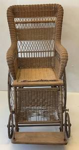lot 226 image: Early 1900s Wicker Wheel Chair (Very Cool)