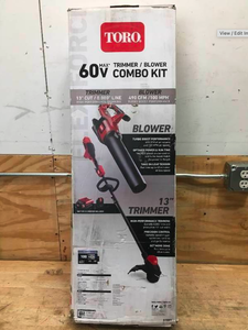 lot 36 image: Toro 60V TrimmerBlower Combo Kit With 2Ah Battery And Charger Model # 51881