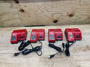 lot 132 image: MILWAUKEE Lot of 4- M18M12 Battery Chargers