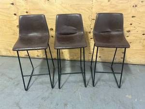 lot 167 image: Lot of 3- Bar Height Chairs