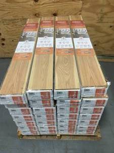 lot 7A image: PERGO Lot of 28 Cases of- Outlast Arden Blonde Hickory 12 mm T x 6.1 in. W Waterproof Laminate Wood Flooring (16.12 sqftcase) (Total of 451.36 sq.ft.)