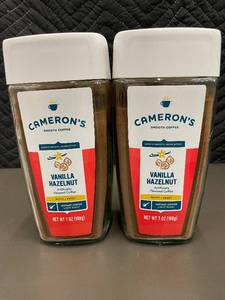 lot 16 image: Camerons Vanilla Hazelnut Instant Coffee, 7oz Jars