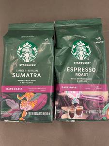 lot 60 image: Starbucks Dark Roast Coffee Set - Sumatra & Espresso