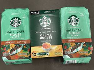 lot 95 image: Assorted Starbucks Coffee Including Half-Caff House Blend and Crme Brle K-Cup Pods