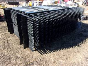 lot 27 image: 220FT Wrought Iron Fence Panels WPosts