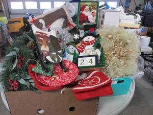 lot 300 image: Lot of Christmas decor and supplies...