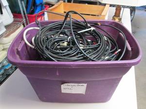 lot 349 image: Covered tote of misc cable and a po...