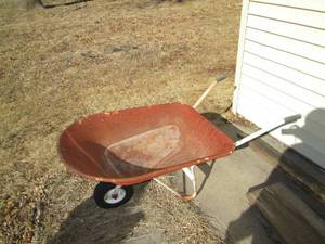 lot 25 image: All metal vintage wheelbarrow...