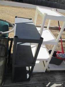 lot 45 image: 3-tier and 4-tier plastic shelves...