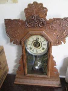 lot 92 image: Vintage decorative wood pendulum ma...