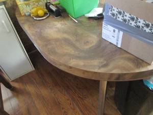 lot 103 image: Vintage round dining table with met...