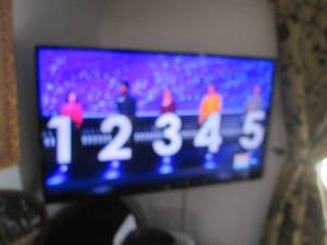 lot 10 image: Sanyo 55 Flat screen TV and remote...