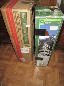 lot 153 image: (2) Artificial trees with original ...