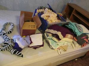 lot 167 image: Collection of knit potholders, baby...