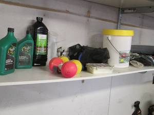 lot 368 image: Content of shelf including 2-cycle ...