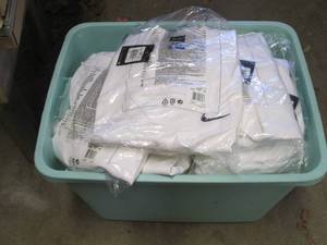 lot 373 image: Tote of mens XXL White Nike footba...