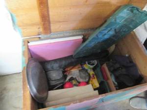 lot 374 image: Painted hardwood storage chest with...