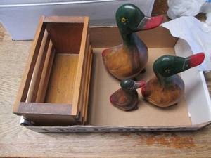 lot 391 image: Hand carved Mallard duck figurines ...