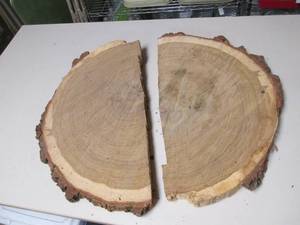 lot 399 image: 2)- 2 Thick Half moon slabs Of Bla...