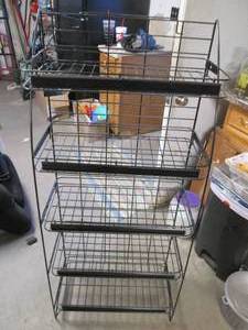 lot 407 image: 5-tier metal wire advertisement rac...