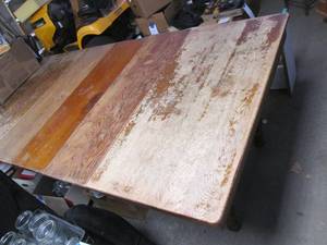 lot 419 image: Solid wood table with 4 leaves 42 x...