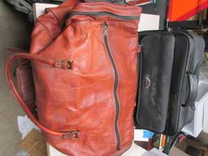 lot 444 image: laptop bag and leather carry all....