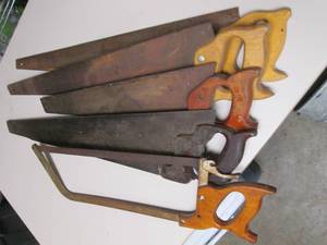lot 445 image: vintage hand saws....