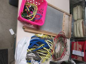 lot 452 image: dog tie outs bungee cords ropes and...