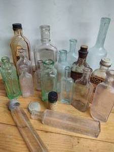 Assorted Vintage Glass Bottles
