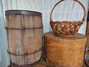 Assorted Wooden Vintage Containers