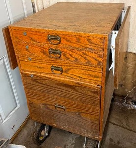 Wood Home Made Work Bench  Storage Cabinet on Wheels