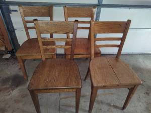 Four Wood Chairs