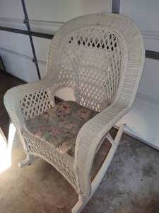 White Wicker Rocking Chair