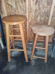Two Wood Stools