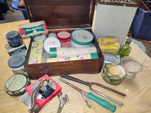 Vintage Personal Care Items - Curling Irons, Daytons Oval Room Box, More
