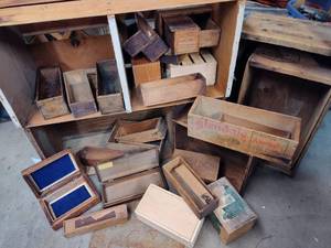 Assortment of Vintage Wood Boxes