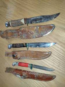 Lot of Three Knives wSheaths