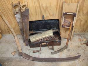 Lot of Vintage Tools, Saws, Bits  More