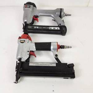 lot 17 image: Lot Of Two Pneumatic Tools Central Pneumatic Air NailerStapler And Porter Cable Model BN138 18 GA 1 38 Brad Nailer UNTESTED