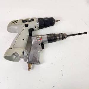 lot 20 image: Lot Of Two Drills Pneumatic Campbell Hausfeld And Great Neck Cordless Tool Only UNTESTED