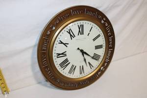 lot 13 image: Decorative Wall Clock with Live Love Laugh Design