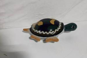lot 32 image: Colorful Ceramic Turtle Figurine