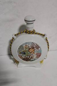 lot 38 image: Barbados Decorative Porcelain Flask with Marine Life Motif