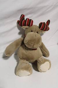 lot 57 image: Plush Moose Toy with Striped Antlers