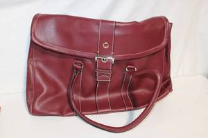 lot 74 image: Maroon Leather Briefcase with Multiple Compartments
