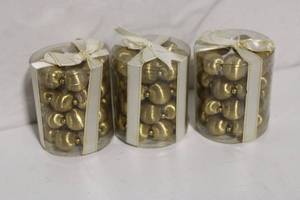 lot 88 image: Set of 3 Gold Decorative Bell Ornaments